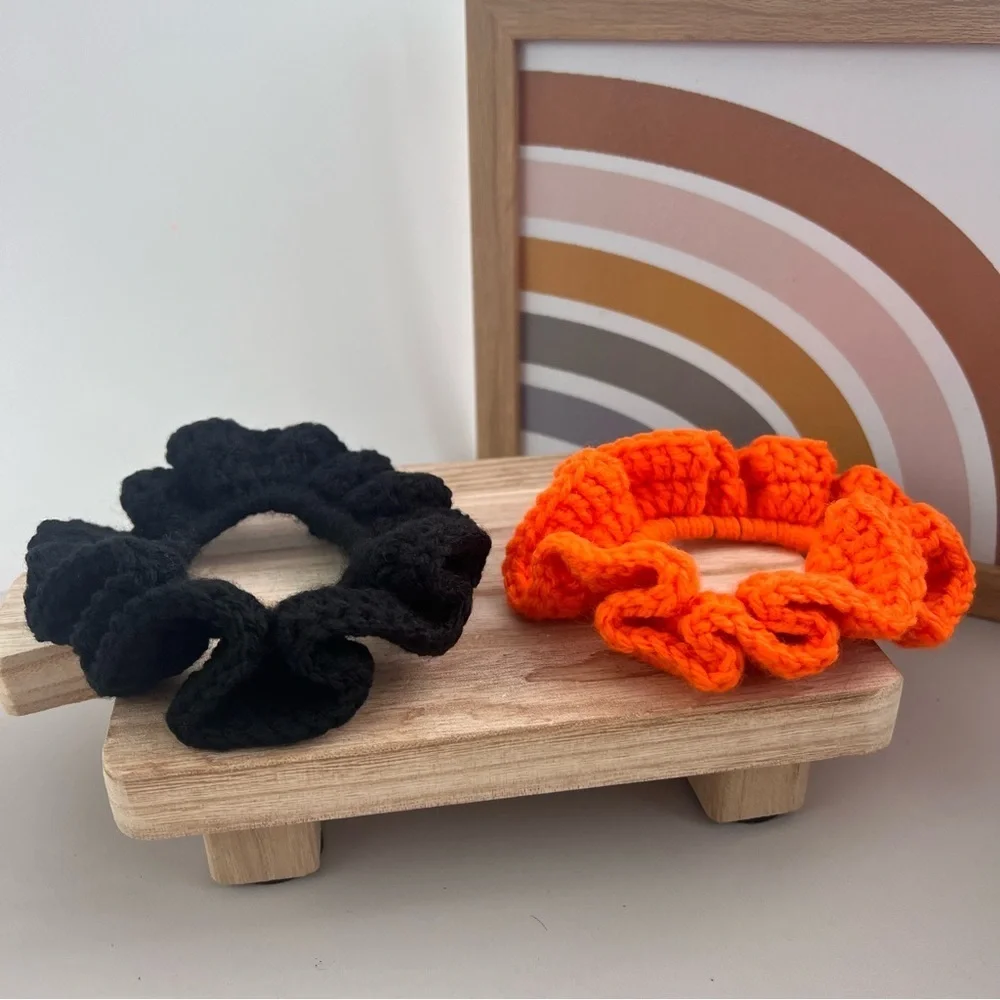 Scrunchie Handmade Crochet  Hair Ties Set of 2